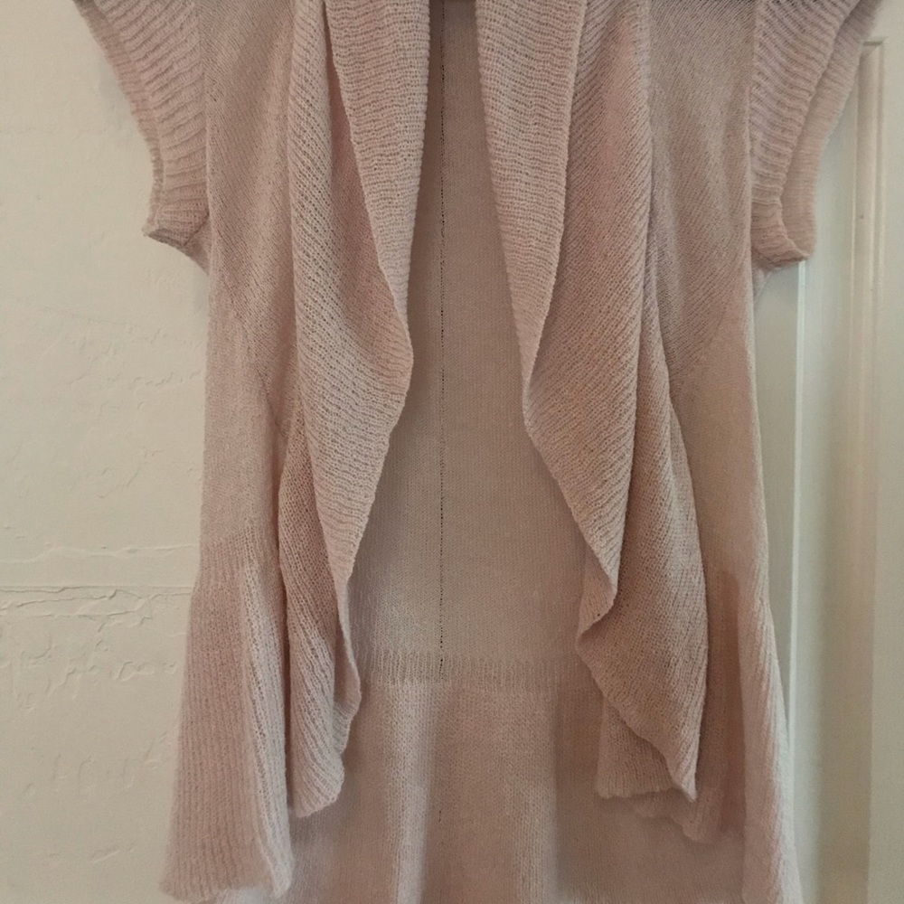 Frenchi Peplum Ruffled Open Cardigan Shrug